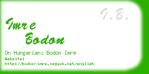 imre bodon business card